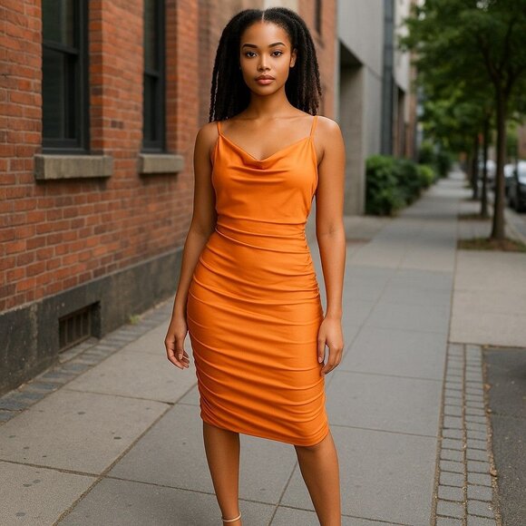 E.L.H. Studio Fashion Midi Dress Women's Size L - Picture 1 of 6